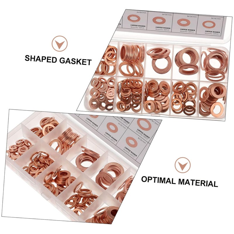 M5 Copper Sealing Washers 200pcs Flat Gasket for Plumbing Automotive Applications - Image 3